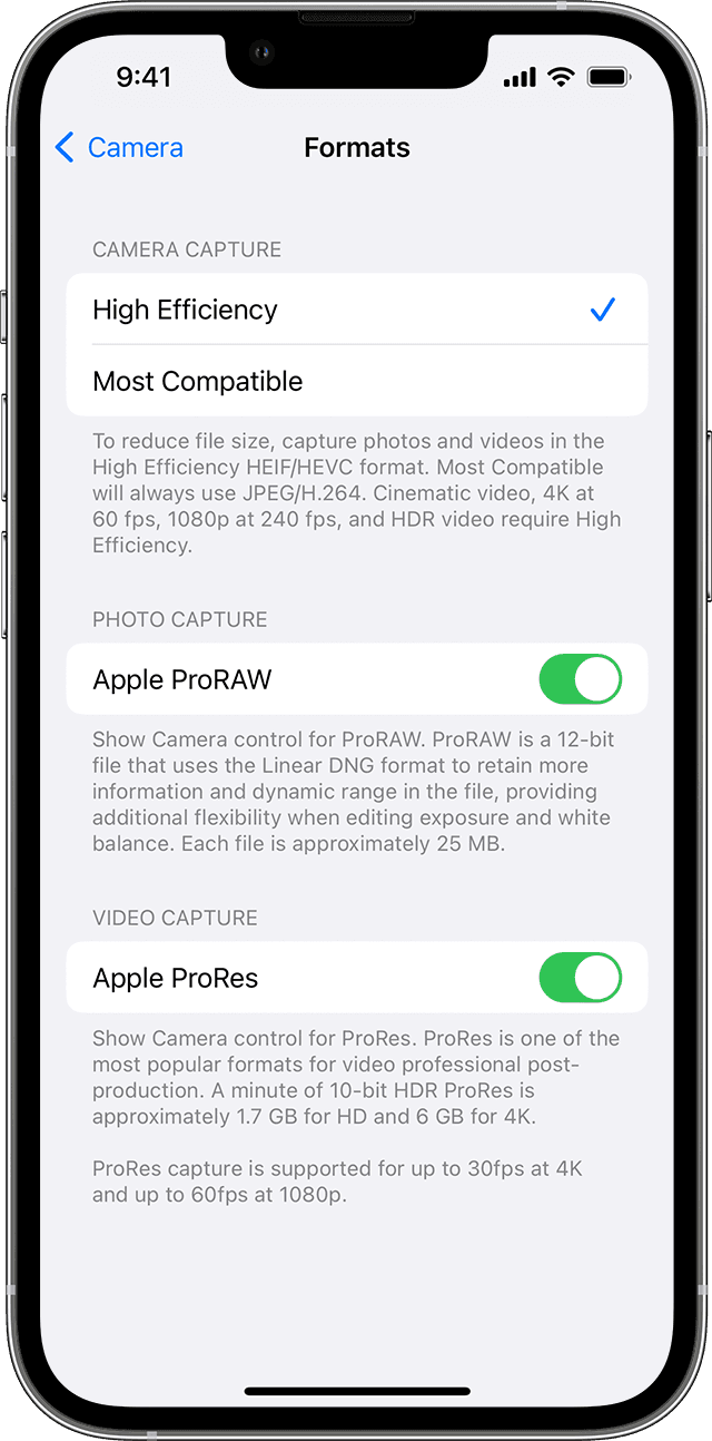 Enable iPhone 13 ProRes